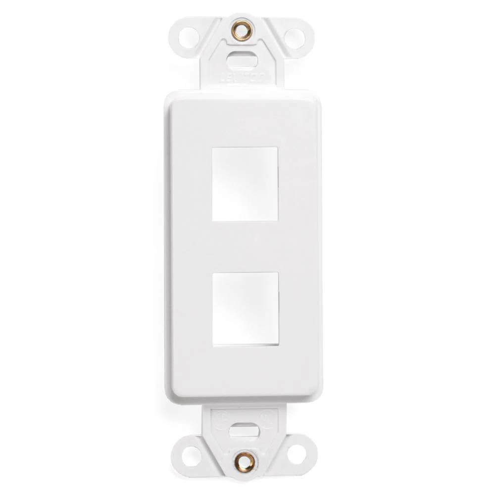 41642-W Decora QuickPort Multimedia Insert, 2 Ports, Fastened Mount, White