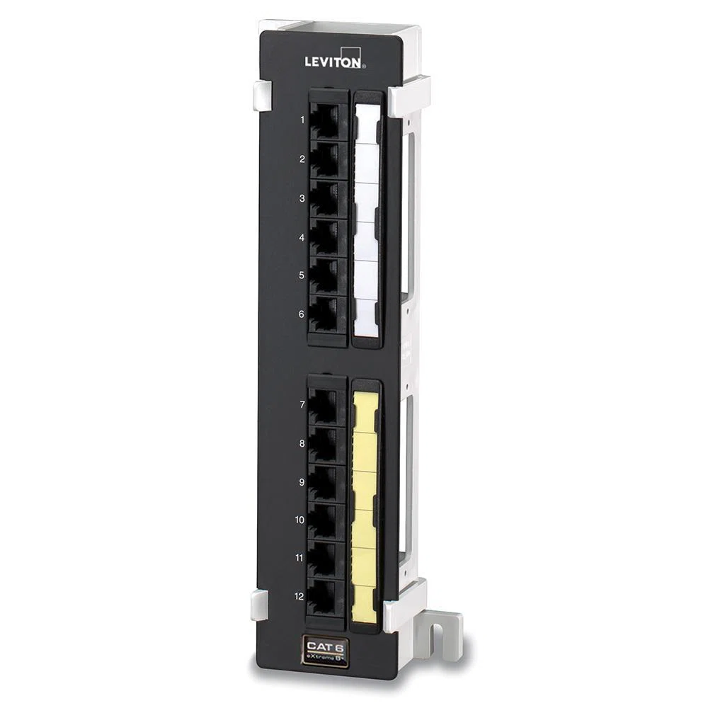 69586-U89 eXtreme 110-Style Universal Patch Panel, 12 Ports, CAT 6, 26 to 22 AWG Terminal, Plastic/Steel