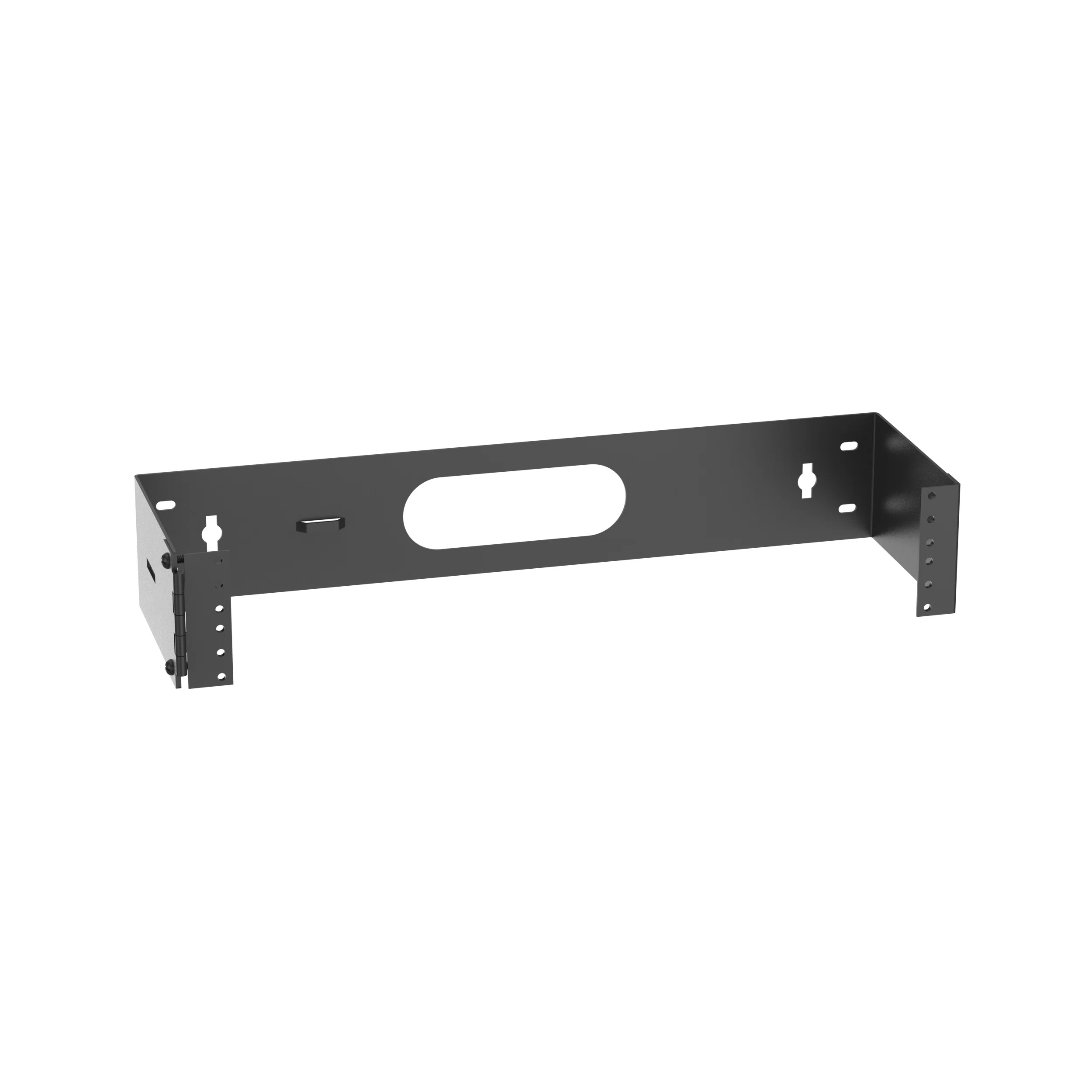WBH2 Hinged Wall Mount Bracket, For Use With Rack Mount Cable, 2 RU, 20 lb Load Capacity, Steel, Black