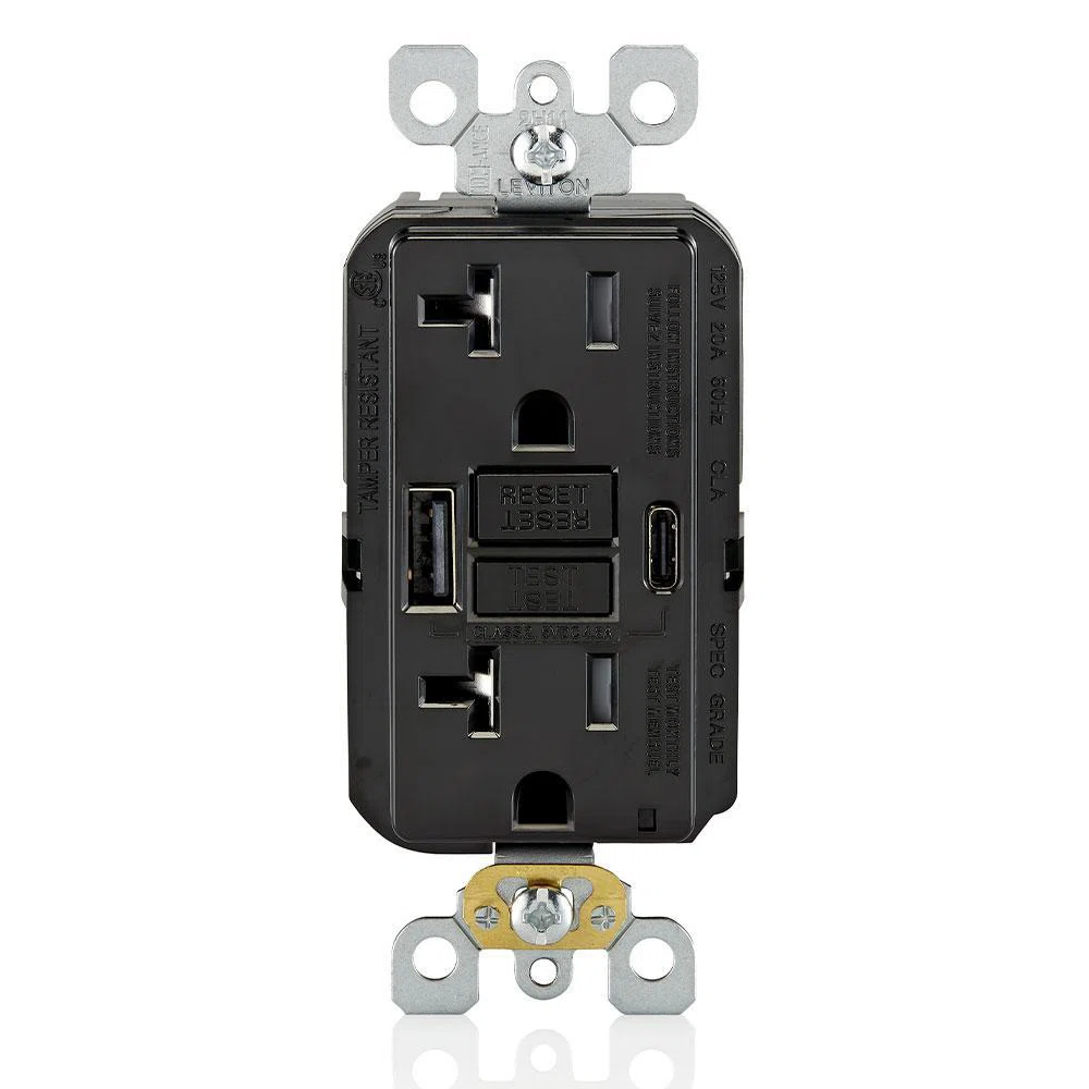 GUAC2-E GFCI Charger Outlet, 2 Poles, 5 Wires