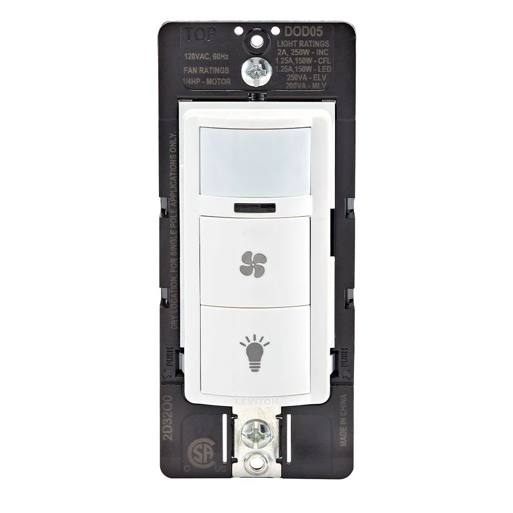 DOD05-1LW DOD05 Combination Occupancy Sensor, 120 V AC, Occupancy Sensor, 900 sq-ft Coverage, 180 deg Viewing