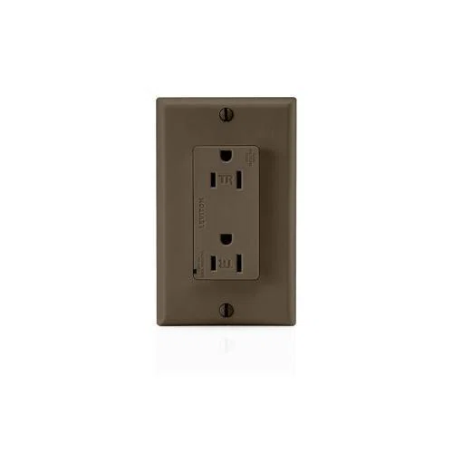 T5280 Type 3 2-Pole 3-Wire Self-Grounding Tamper Resistant Straight Blade Surge Protective Receptacle, 125 V AC, 15 A, 5 kA Short Circuit