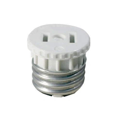 125 2-Pole 2-Wire Lampholder Outlet Adapter, 660 W, 125 V AC, 15 A