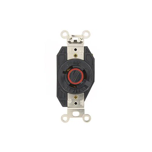 2380 3-Phase Y Non-Grounding Locking Receptacle, 480 V AC, 20 A, 3 Poles, 3 Wires, Black