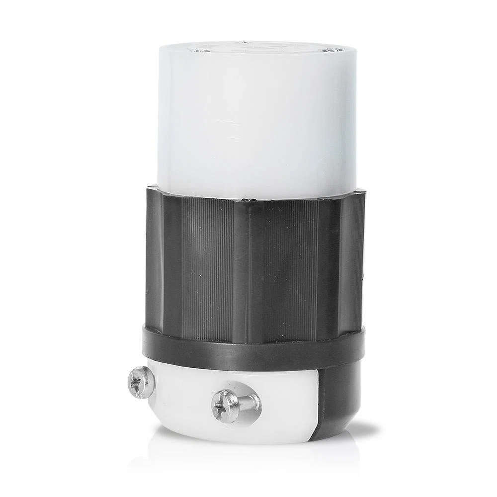 2453 3-Phase Non-Grounding Cable Mount Locking Connector, 277/480 VAC, 20 A, 4 Poles, 4 Wires, Black/White