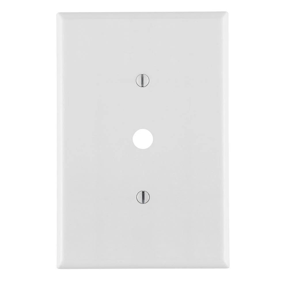 88113 Oversized Telephone/Cable Wallplate, 1 Gangs, 3-1/2 in W, Thermoplastic, Box Mount