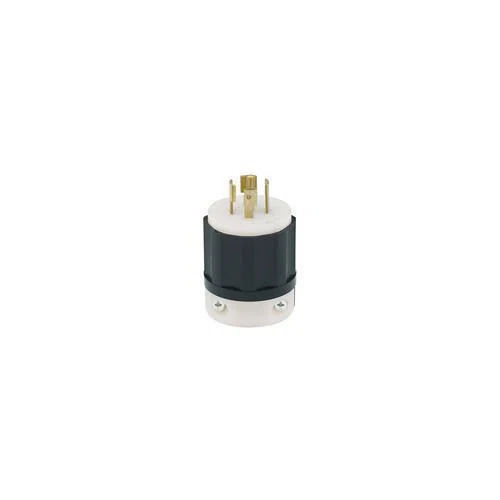 2531 3-Phase Grounding Cable Mount Locking Plug, 347/600 VAC, 20 A, 4 Poles, 5 Wires, Black/White