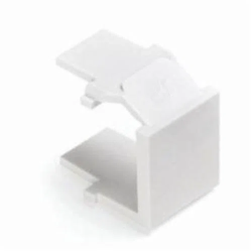 41084-BWB QuickPort Blank Insert, Snap-Fit Mount, Plastic, White