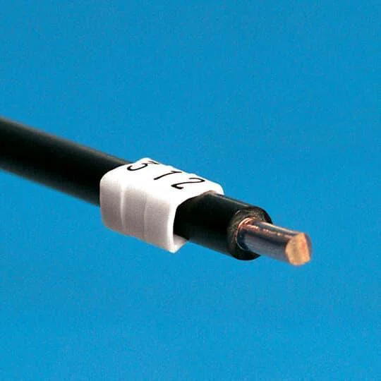 SMC157-9-5 E-Z Code Open Clip-On Sleeve Marker, 16 to 14 AWG Wire, 5 Legend, Black Legend, White Marker, Vinyl