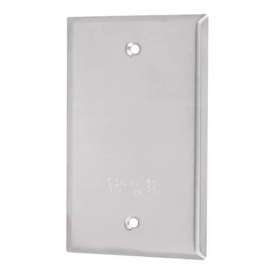 S340E-20R Red Dot Blank Weatherproof Receptacle Cover, Steel