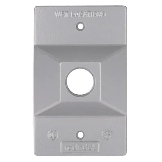 S201E Red Dot 1-Hole Lampholder Cover, 4.61 in L x 2.85 in W, Zinc