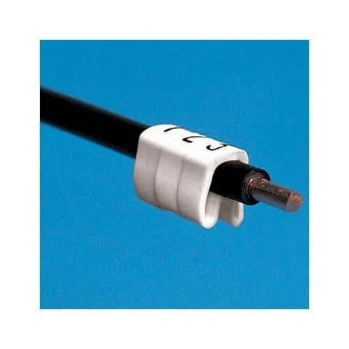 SMS394-9-DH E-Z Code Standard Closed Spring Action Clip-On Sleeve Marker, 13 to 4 AWG Wire, 0.26 in L x 0.192 in W, Vinyl, - Legend