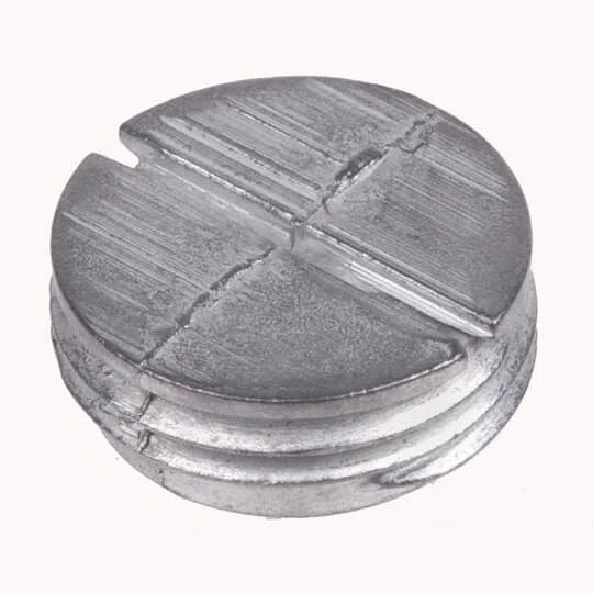 PLG-1-RD Red Dot Dry-Tite Close-Up Plug, 1/2 in Thread, Zinc, Silver