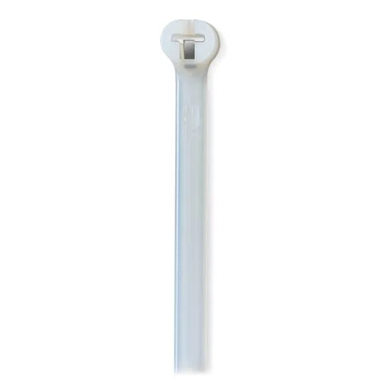 TY232M Ty-Rap Standard High Performance Cable Tie, 8 in L x 0.09 in W x 0.04 in THK, Nylon/Polyamide 6.6, Natural