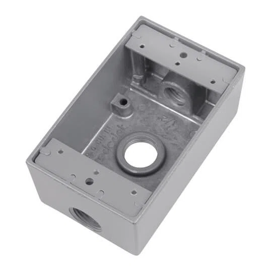 DIH3-1-LM-BR Red Dot Universal Weatherproof Box With Mounting Lug, Die Cast Aluminum, 17.3 cu-in Capacity, 1 Gangs, 3 Outlets, 4-9/16 in L x 2-13/16 in W x 2 in D