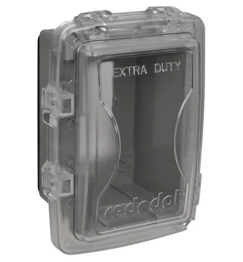 CKPS Red Dot Non-Metallic Shallow Universal Weatherproof While-In-Use Cover, 6-5/32 in L x 4-11/16 in W x 2-5/32 in D