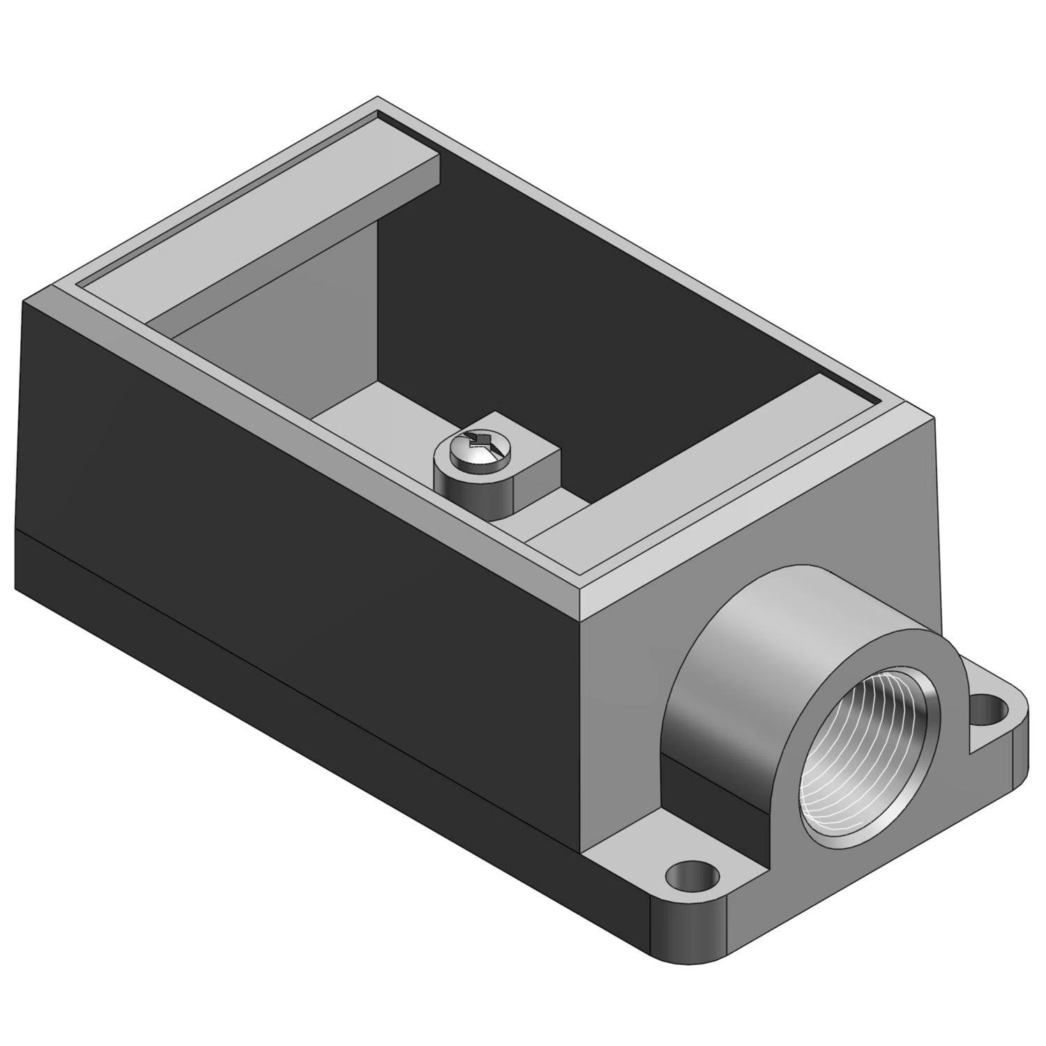 FS2-TB T&B Type FS Dead End Shallow Style Cast Device Box, Iron Alloy, 1 Gangs, 1 Outlets, 1 Knockouts, 2-3/4 in W x 2 in D x 4-9/32 in H