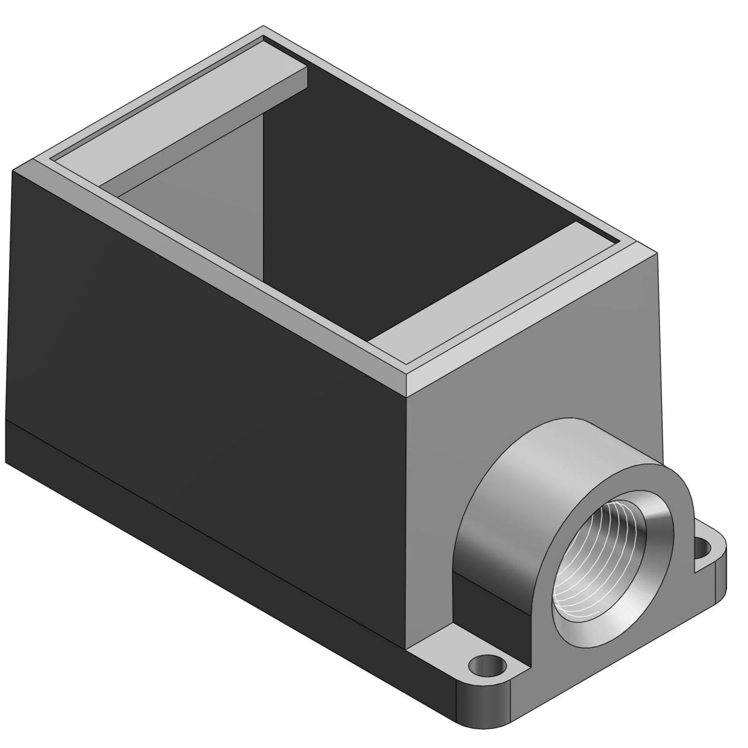 FD3-TB T&B Type FD Dead End Deep Style Cast Device Box, Iron, 1 Gangs, 1 Outlets, 1 Knockouts, 4-5/8 in W x 2-13/16 in D x 4-9/32 in H