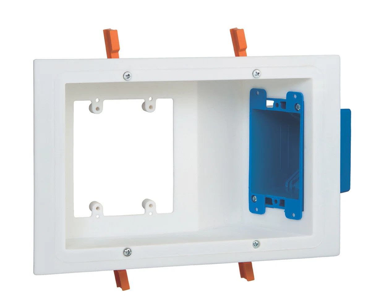 SC300PRR Carlon Zip Non-Metallic RDV Old Work Plate With Outlet Box, 6-3/4 in L x 10-1/2 in W x 2.72 in D