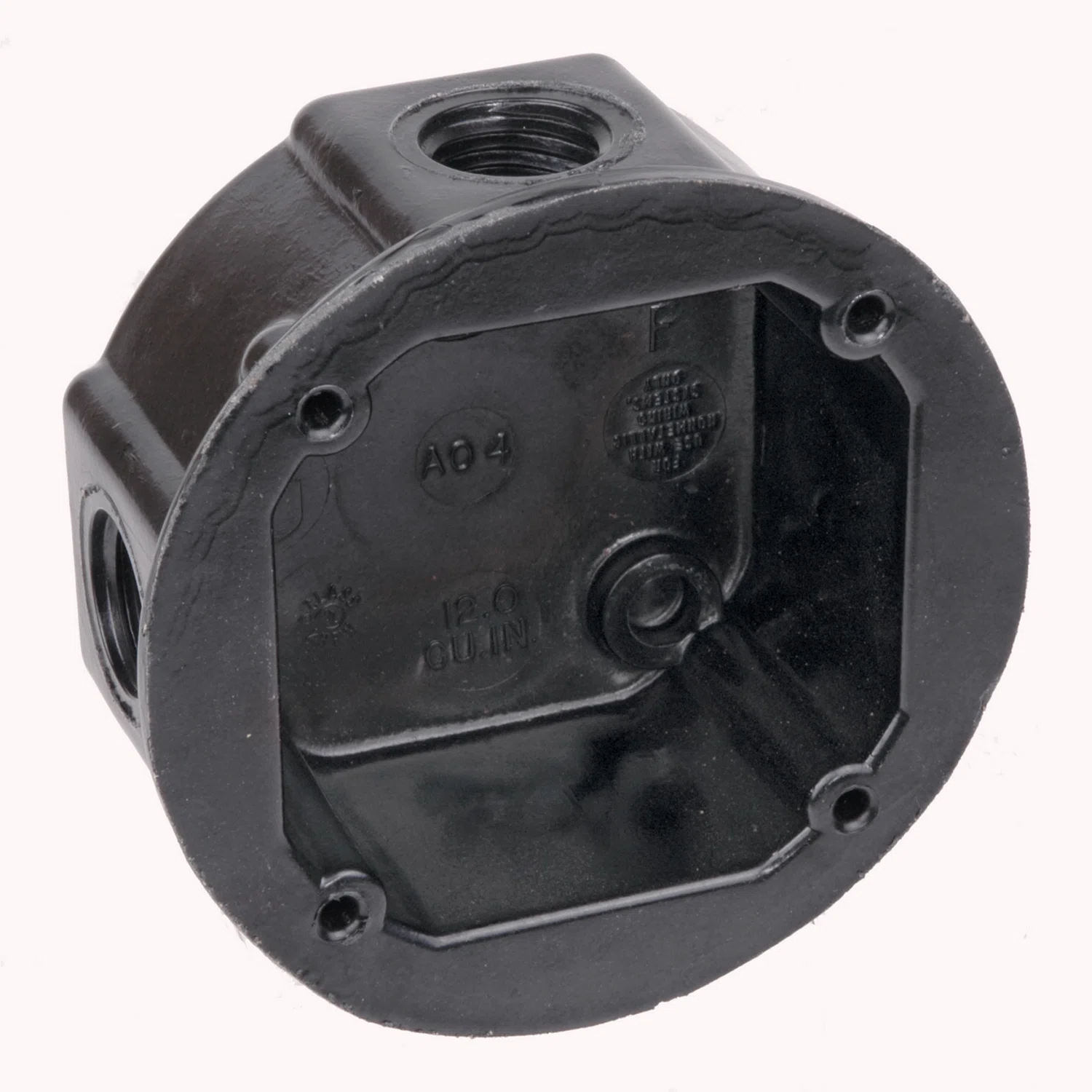 AO4-34 Carlon Non-Metallic Ceiling Box, Phenolic, 34 cu-in Capacity, 4 Knockouts, 1-7/8 in D