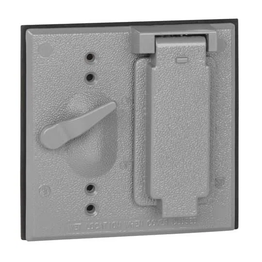 2CCTD Red Dot Dry-Tite Weatherproof Receptacle Cover, Die Cast Aluminum