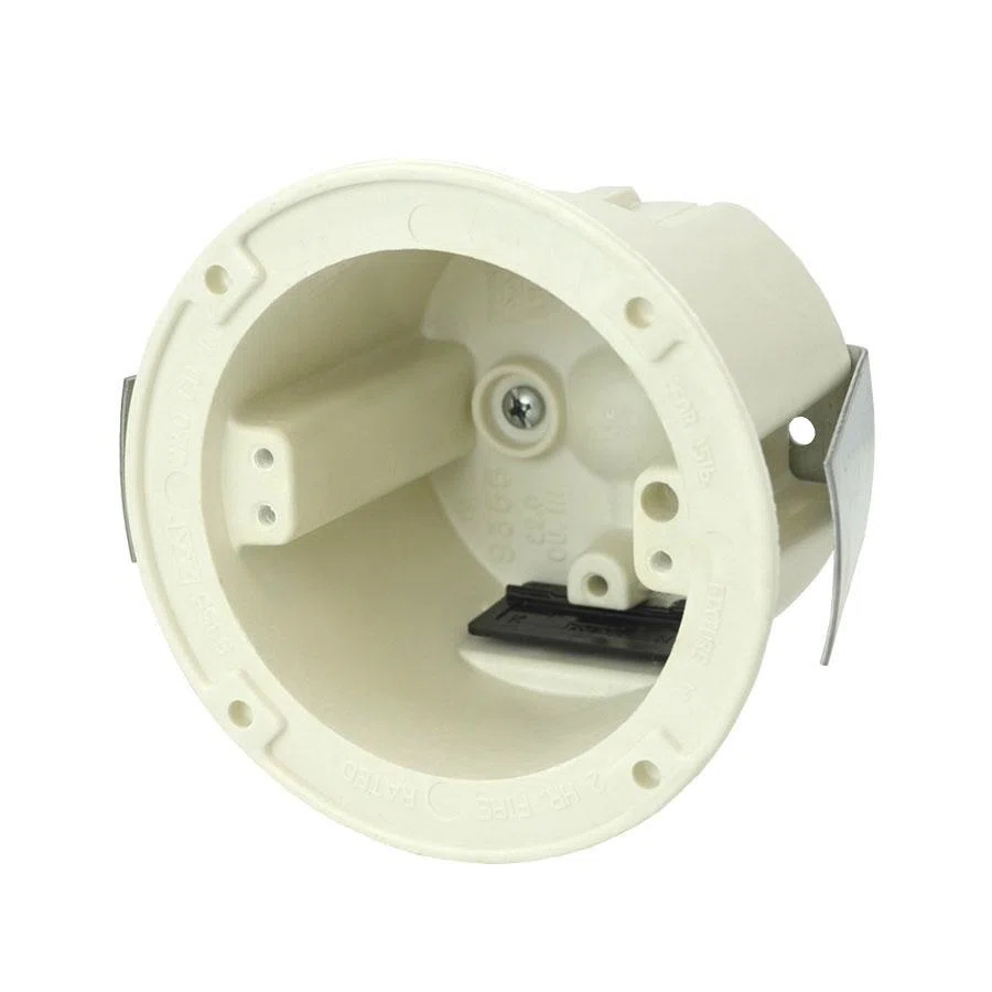 9355-SK FiberglassBOX Non-Conductive Non-Metallic Fixture Support Box With Knockouts, Galvanized Steel Snap Bracket, Fiberglass Reinforced Polyester, 22 cu-in, 4 Knockouts, 2-3/4 in D