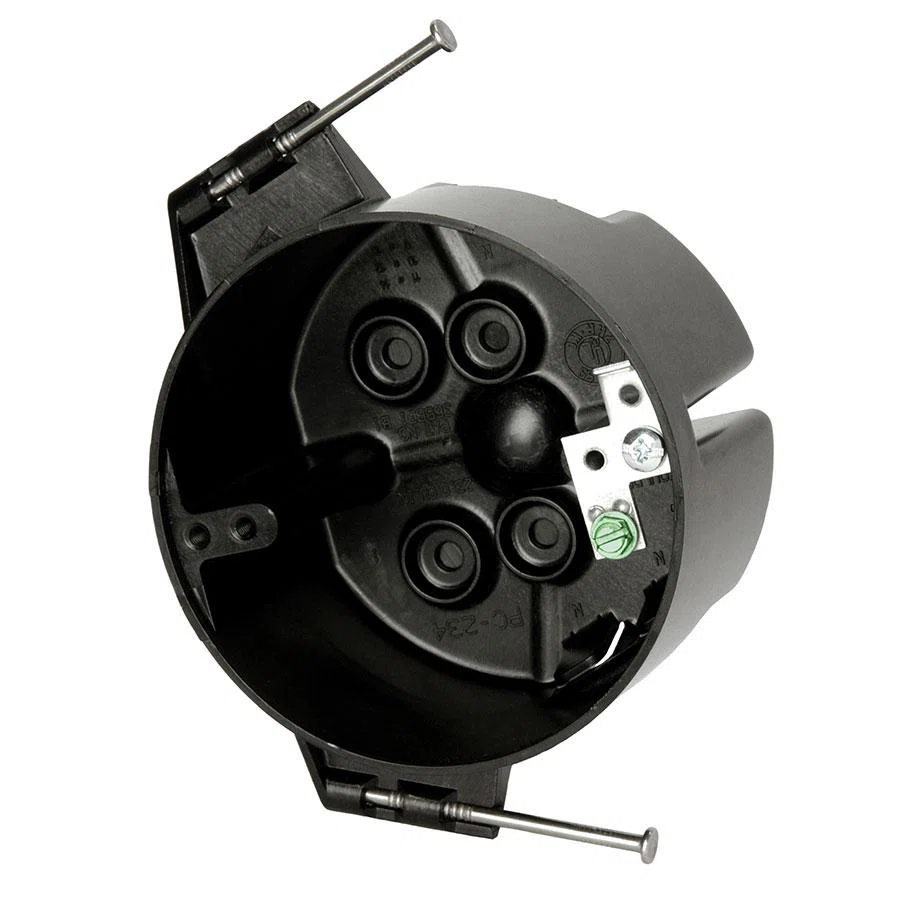 PC234-NG FlexBOX Non-Conductive Non-Metallic Fixture Support Box With Ground Strap, Polycarbonate, 23 cu-in, 2-15/16 in D
