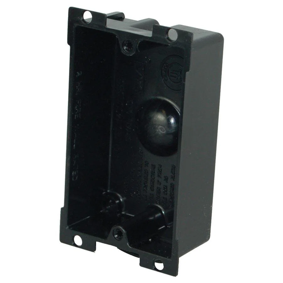 P-108E FlexBOX Non-Conductive Non-Metallic Switch/Receptacle Box, PVC, 8 cu-in Capacity, 1 Gangs, 2 Outlets, 3-3/4 in H x 2-3/8 in W x 1-1/4 in D