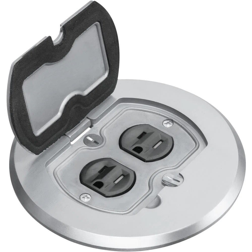 FLBAFR101NL Adjustable Metallic Floor Box, Nickel, 1 Gang