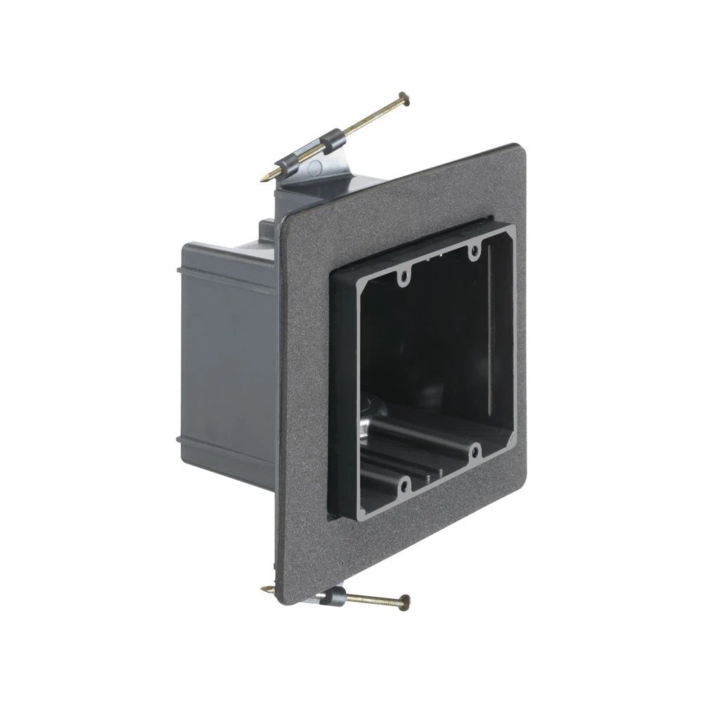 FN102F One-Box Non-Conductive Versatile Vapor Box, Plastic, 42 cu-in Capacity, 2 Gangs, 7.664 in H x 6.312 in W x 2.982 in D