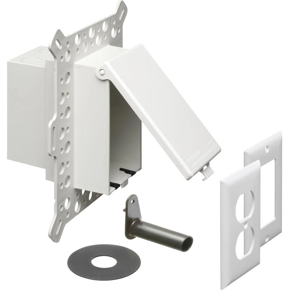DBVM1W InBox DB Series 1-Piece Low Profile Electrical Box, Plastic, 22 cu-in Capacity, 1 Gangs, 1 Outlets, 9.058 in L x 7.012 in W x 5.16 in H