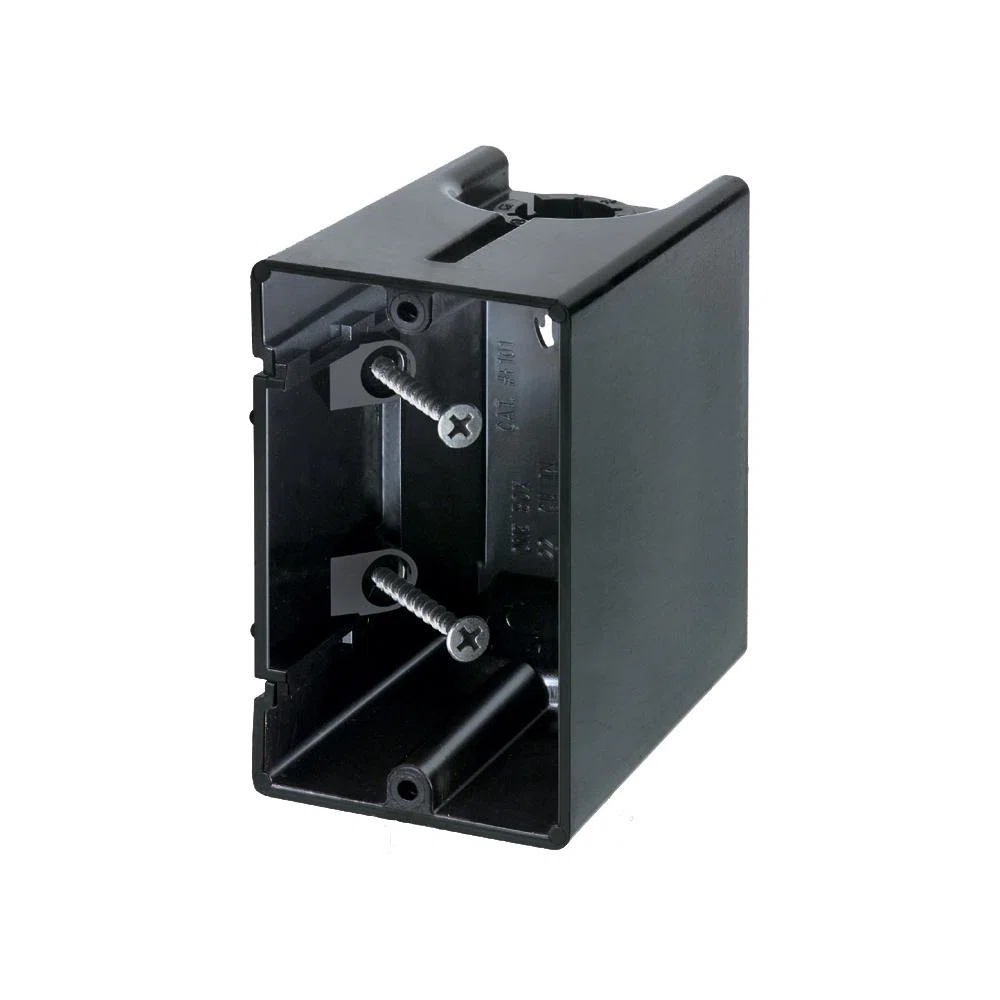 F101 One-Box Non-Metallic Outlet Box, Plastic, 22.5 cu-in Capacity, 1 Gangs, 1 Outlets, 2.28 in W x 3.51 in D x 3.72 in H