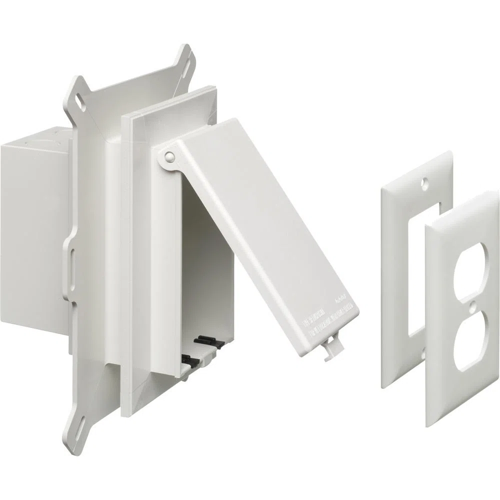 DBVS1WGC InBox Low Profile Vertical Recessed Electrical Box, Plastic, 22 cu-in Capacity, 1 Gangs