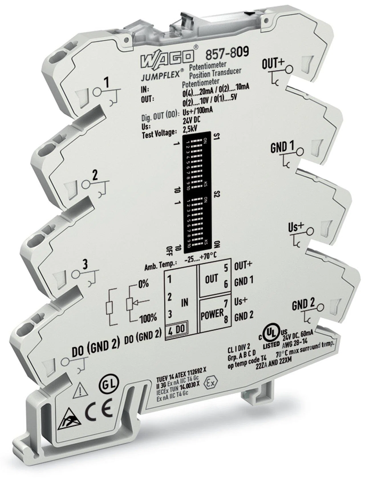 857-809 857 Potentiometer Signal Conditioner, 24 V DC Input