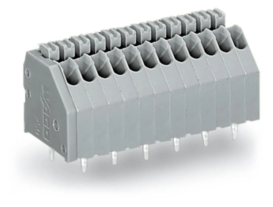 250-405 Push Button PCB Terminal Block, 320 V, 4 A, 24 to 20 AWG Wire, 5 Poles