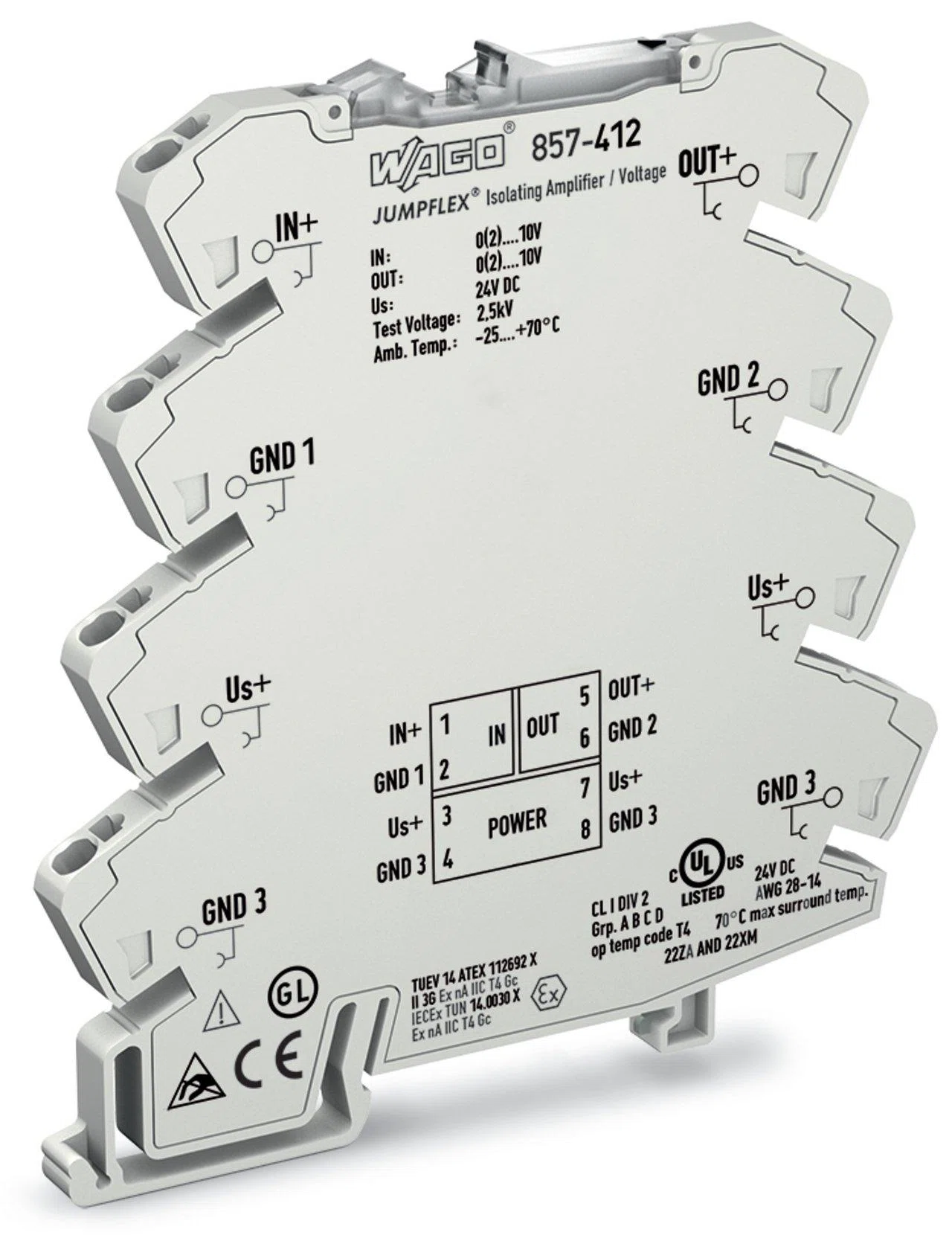 857-412 Isolation Amplifier, 30 V Input