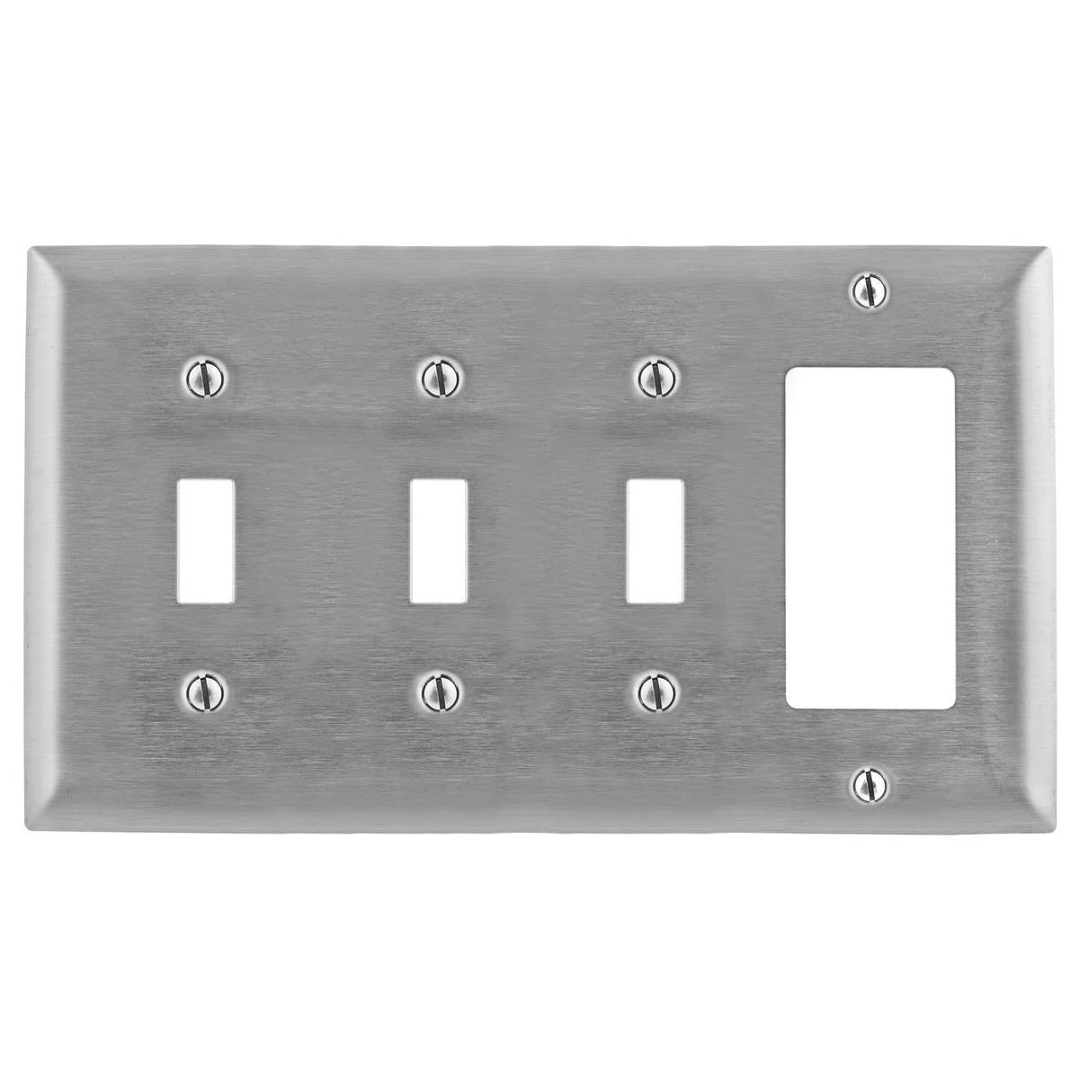 SS326 Standard Combination Wall Plate, 4 Gangs, 302/304 Stainless Steel