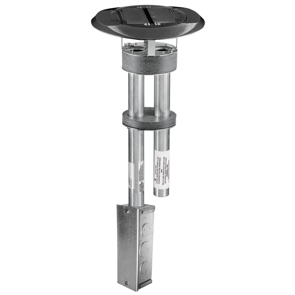 S1PTBLJ 1-Piece Flush Standard Sized Poke-Through Assembled Unit With Junction Box, 4 in Hole, 8 in Dia x 3.82 in THK Cover, 300 lb Capacity, Composite