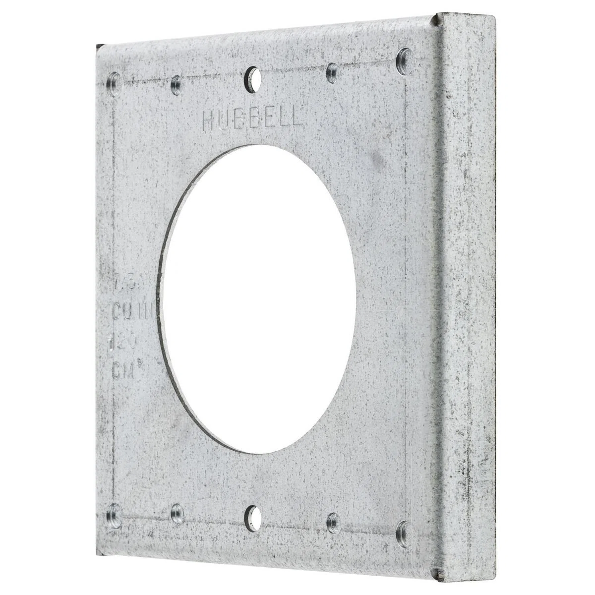 HBL50SC Non-Weatherproof Folded Standard Square Surface FS/FD/Threaded Mount Electrical Box Cover, For Use With 50 A Twist-Lock Single Receptacle, 4 in Square or 2-Gang Box, 1-Outlet, Threaded Mount, Steel, Metallic