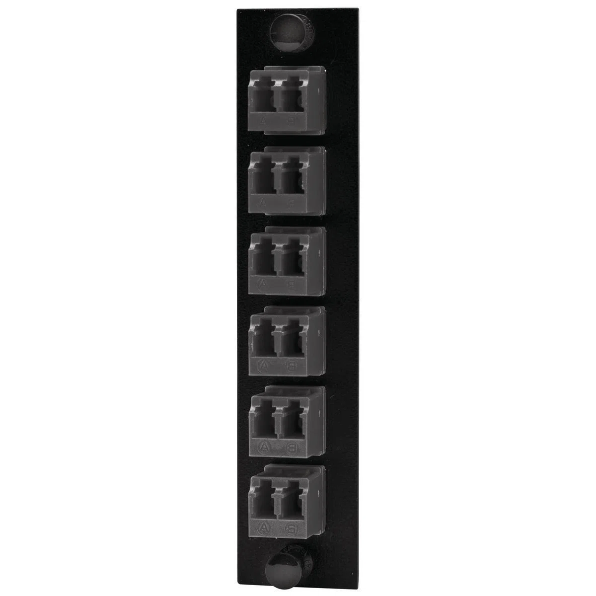 FSPLCDS6BK OptiChannel™ 12-Port Duplex Standard Fiber Adapter Panel, LC End A, LC End B, (12) 125 um Single-Mode/Multi-Mode Fiber
