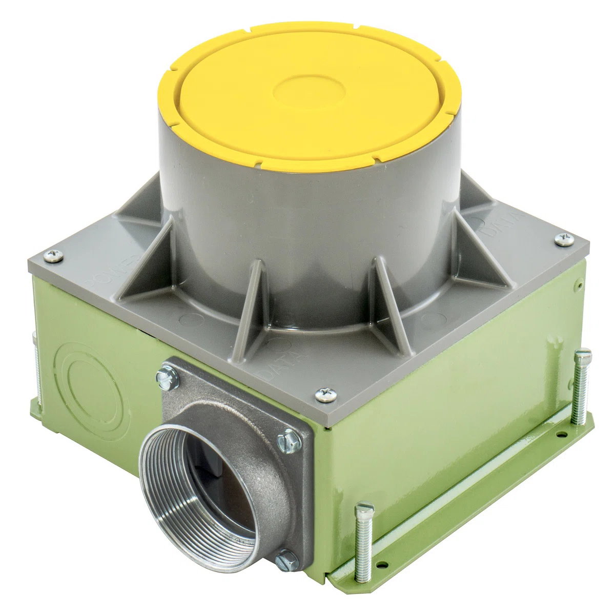 CFBS1R4SFBCR Fully Adjustable Corrosion Resistant Concrete Floor Box, Composite, 80 cu-in Capacity, 4 Knockouts, 7.4 in L x 6.32 in W x 6 in H