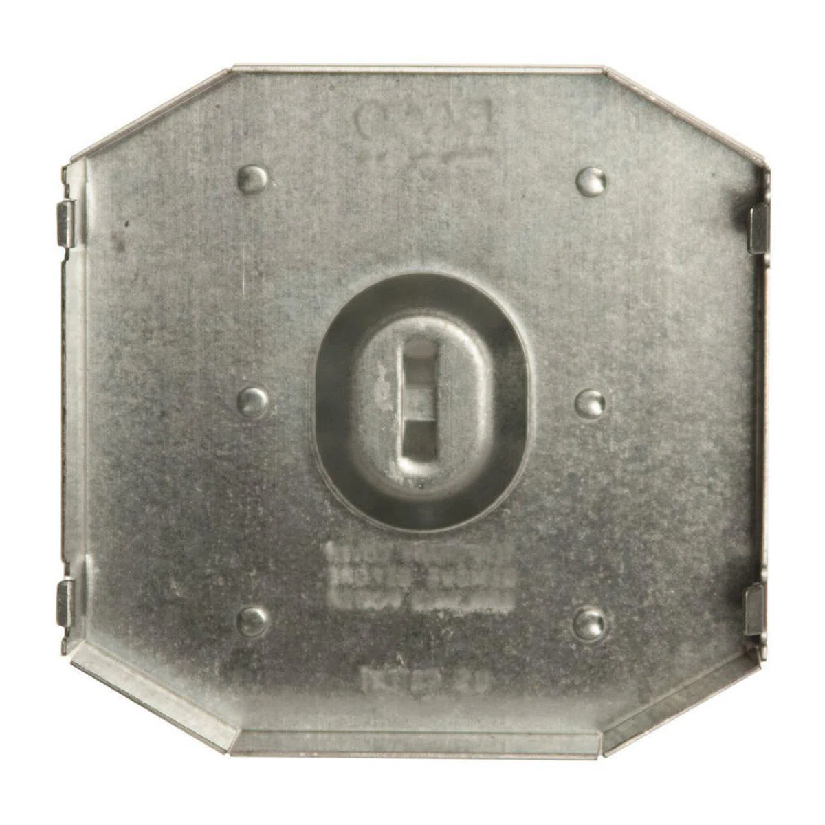 702R 2-Gang Flat Square Wire Protection Plate, 3/4 in, For Use With 2-Device Round Mud Ring, Stamped Steel