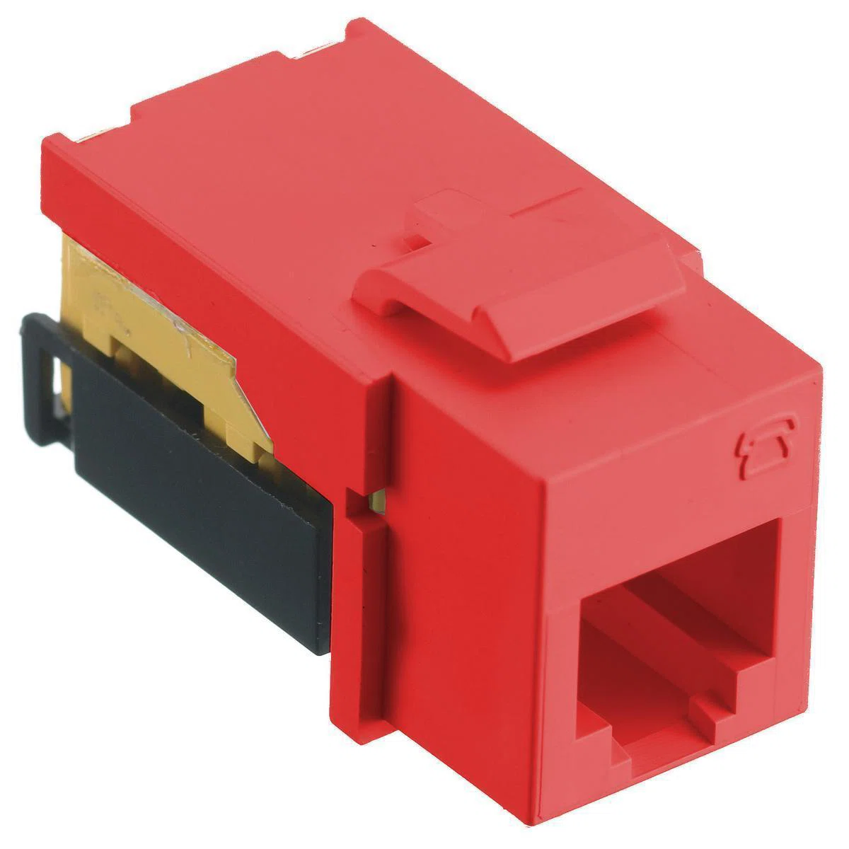 NSJUR Standard Modular Jack, 6-Position USOC Module, Screw Mount, Red