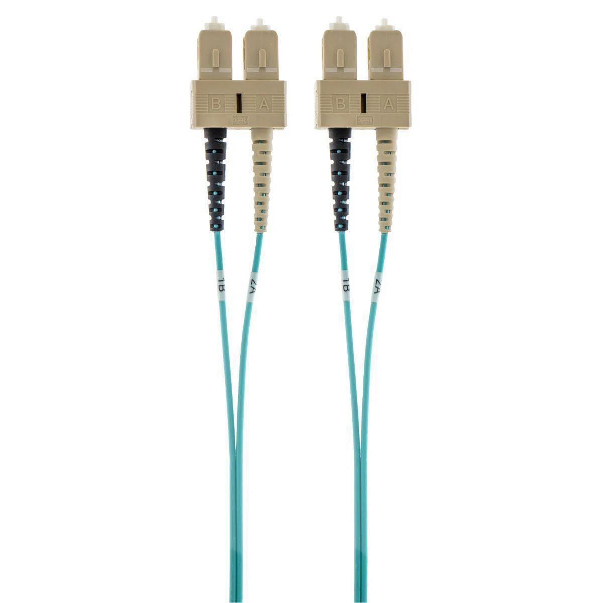 DFRCSCSCE1MM Duplex OM3 Multi-Mode Riser Fiber Optic Patch Cord, 50 um Core, 1 m L, Copper Conductor