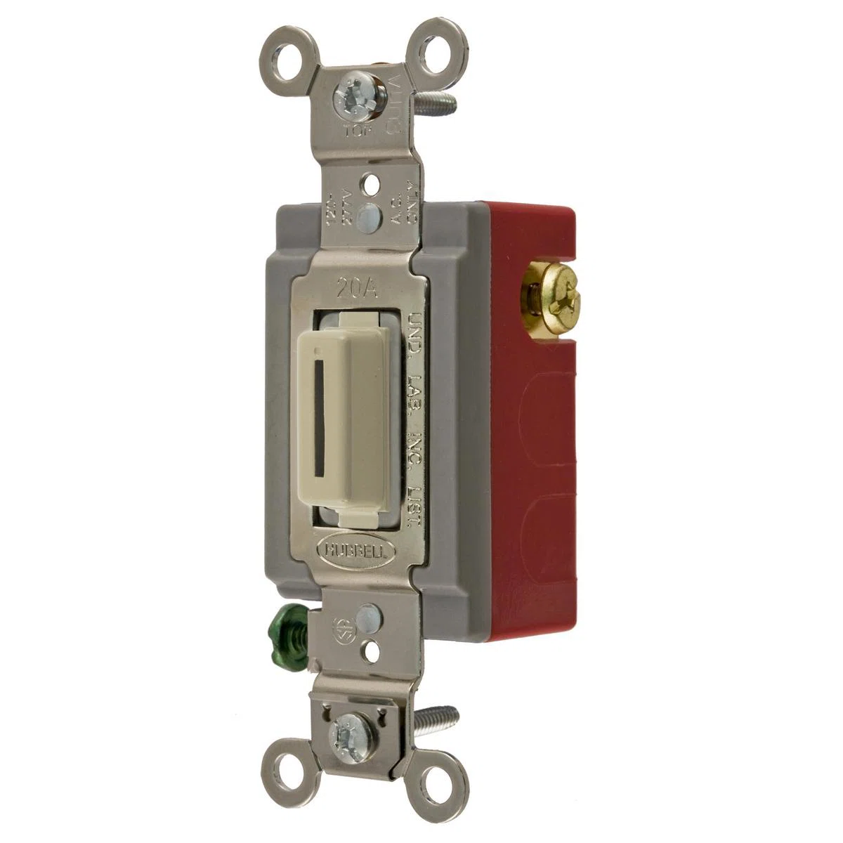 HBL1557LI Standard Double Throw Extra Heavy Duty General Purpose Locking Switch, 120 to 277 VAC, 20 A, 5540 W Power Rating