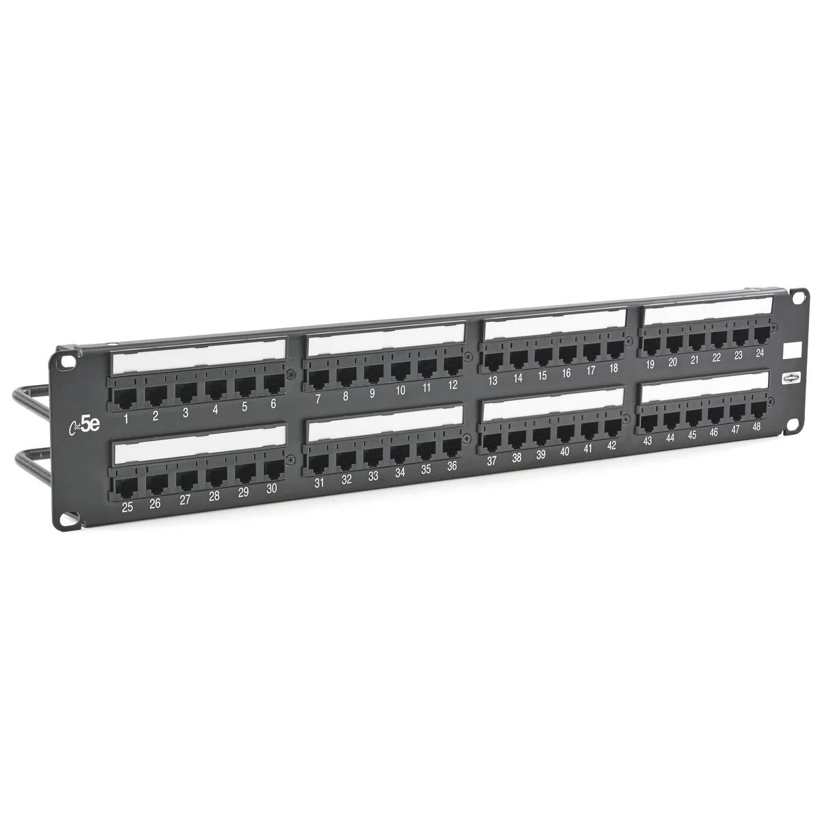 HP5E48E 1U Economy Version Flat Standard Universal Patch Panel With RJ45 Connector, 48 Ports, Cat 5e, Steel