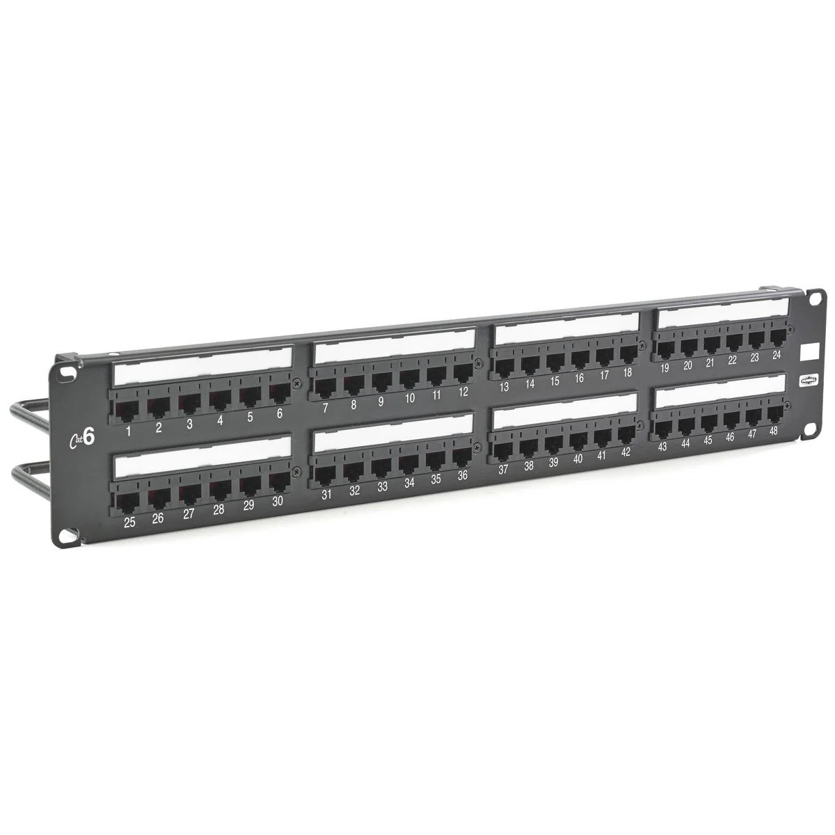 HP648 1U Flat Standard Universal Wiring A/B Patch Panel, 48 Ports, Cat 6, Steel