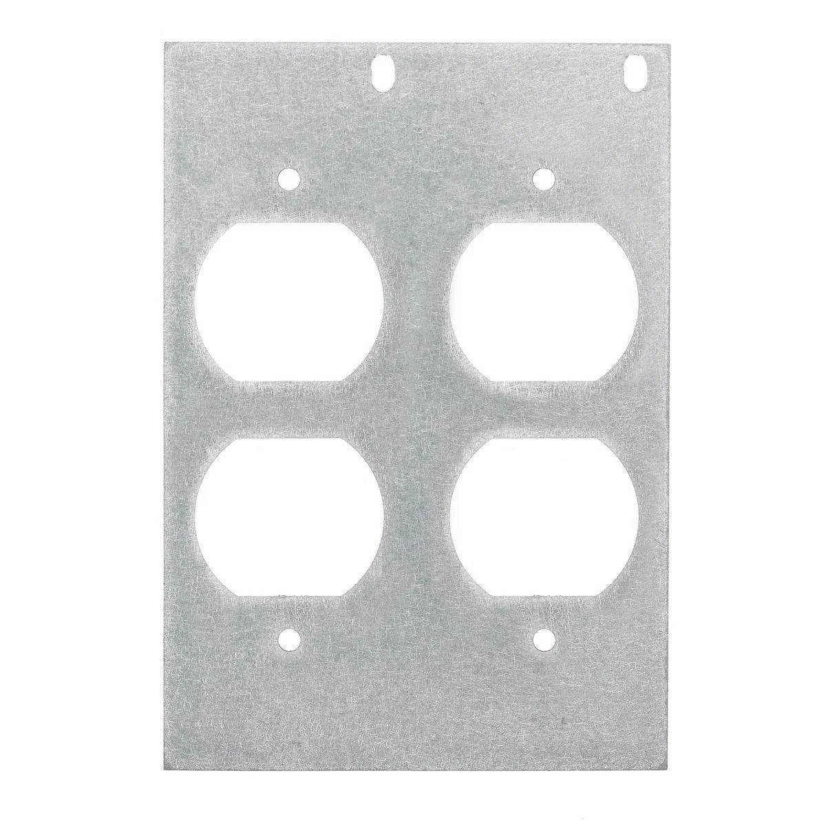 FB10MP2E 2-Gang Metallic Standard Double Duplex Rectangular Mounting Plate, 3.62 in W, Steel