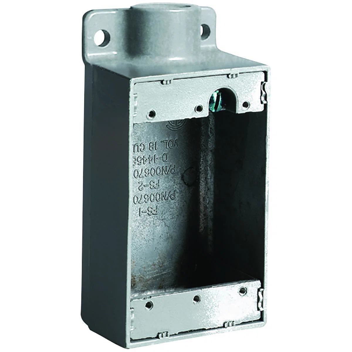 FS-2 FS Series Dead End Cast Device Box, Copper Free Aluminum, 18 cu-in Capacity, 1 Gangs, (1) Outlets, 5-1/2 in H x 2-7/8 in W x 2 in D