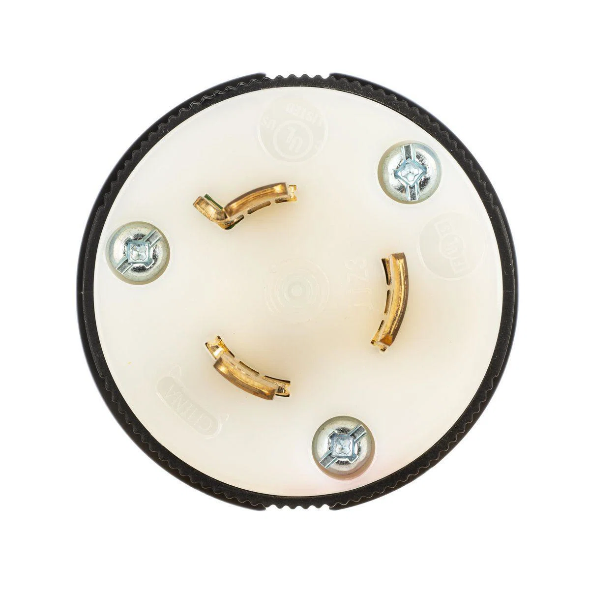 HBL2341ST Twist-Lock 2-Pole 3-Wire Grounding Plug, 480 V AC, 20 A, 2 Poles, 3 Wires, Black/White